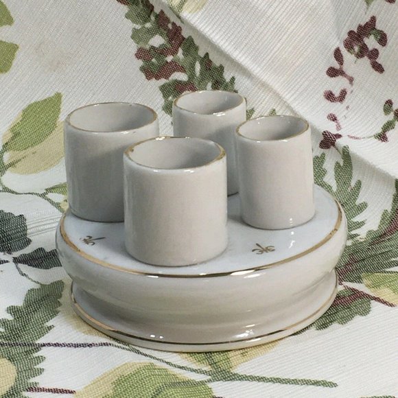 Vintage Nasco Lipstick Holder Valet Porcelain Gold - Picture 4 of 8